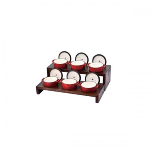 Wood Stand with Iron Pan